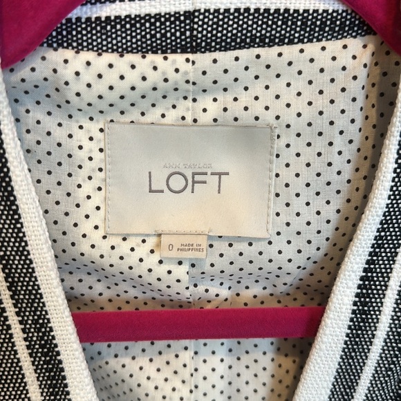 Loft white/tan/marl black open front blazer size 0 - Picture 2 of 3